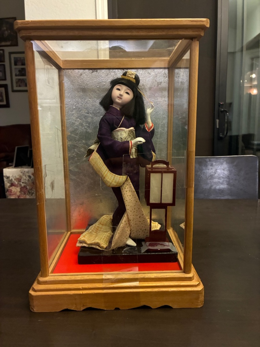 Japanese Ichimatsu Doll in Purple Kimono